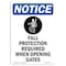 Signmission OSHA Sign, Fall Protection Required, 14in X 10in Plastic, 10" W, 14" H, Portrait, P-1014-V-12464 OS-NS-P-1014-V-12464 - alternate 1